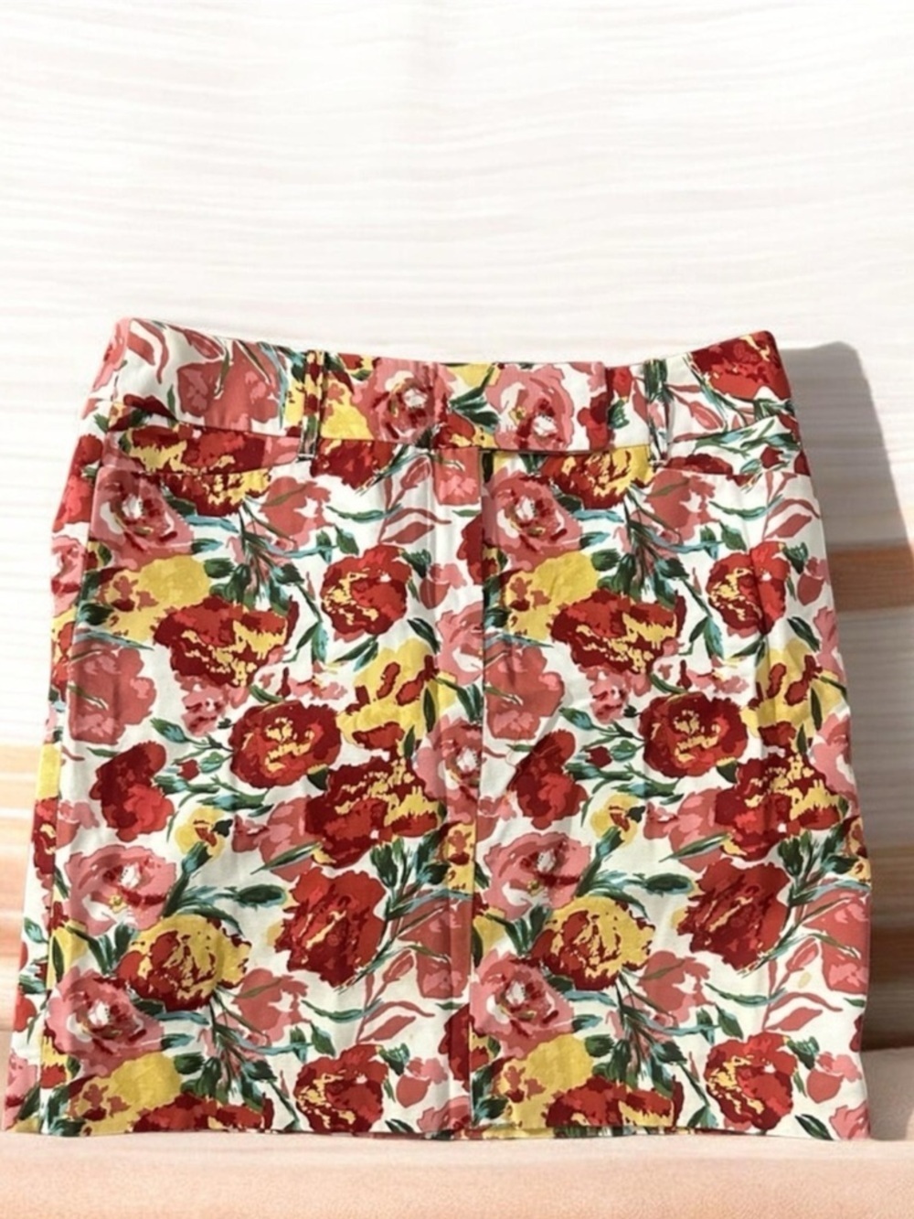 LOFT Floral Pencil Skirt Earth Tone Autumn Print Size 4